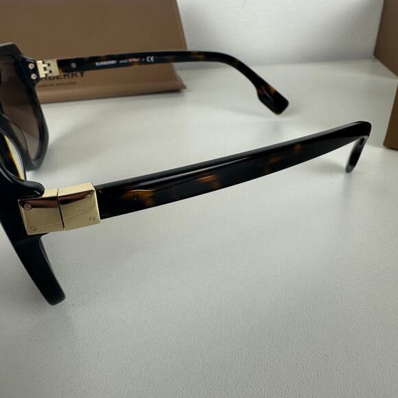 NWB Burberry Womens Joan Square Frame Dark Havana Brown Sunglasses BE4362 - Picture 5 of 8